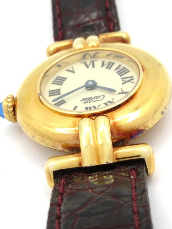 Cartier Must Colisee Vermeil W1000653 0***** 5***** Bordeaux Wrist Watch main image 8